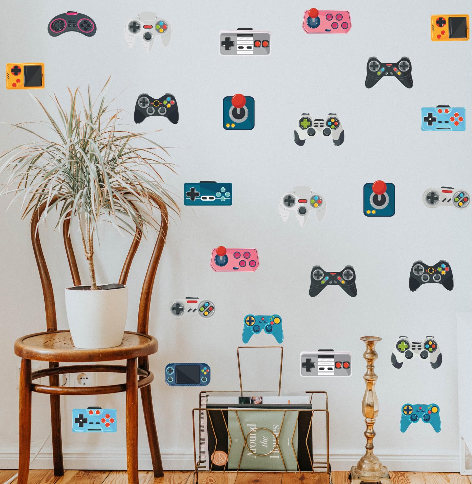 Gaming Console Wallpaper - Watercolor Controller Game Wall Sticker Video