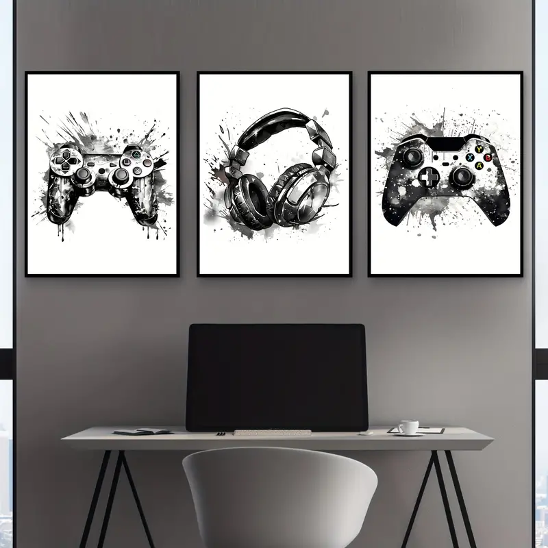 3pcs frameless Canvas Painting - огляд і ціна Gaming Console Room